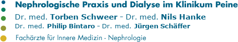 Nephrologische Praxis und Dialyse im Klinikum Peine Logo