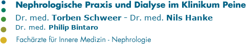 Nephrologische Praxis und Dialyse im Klinikum Peine Logo